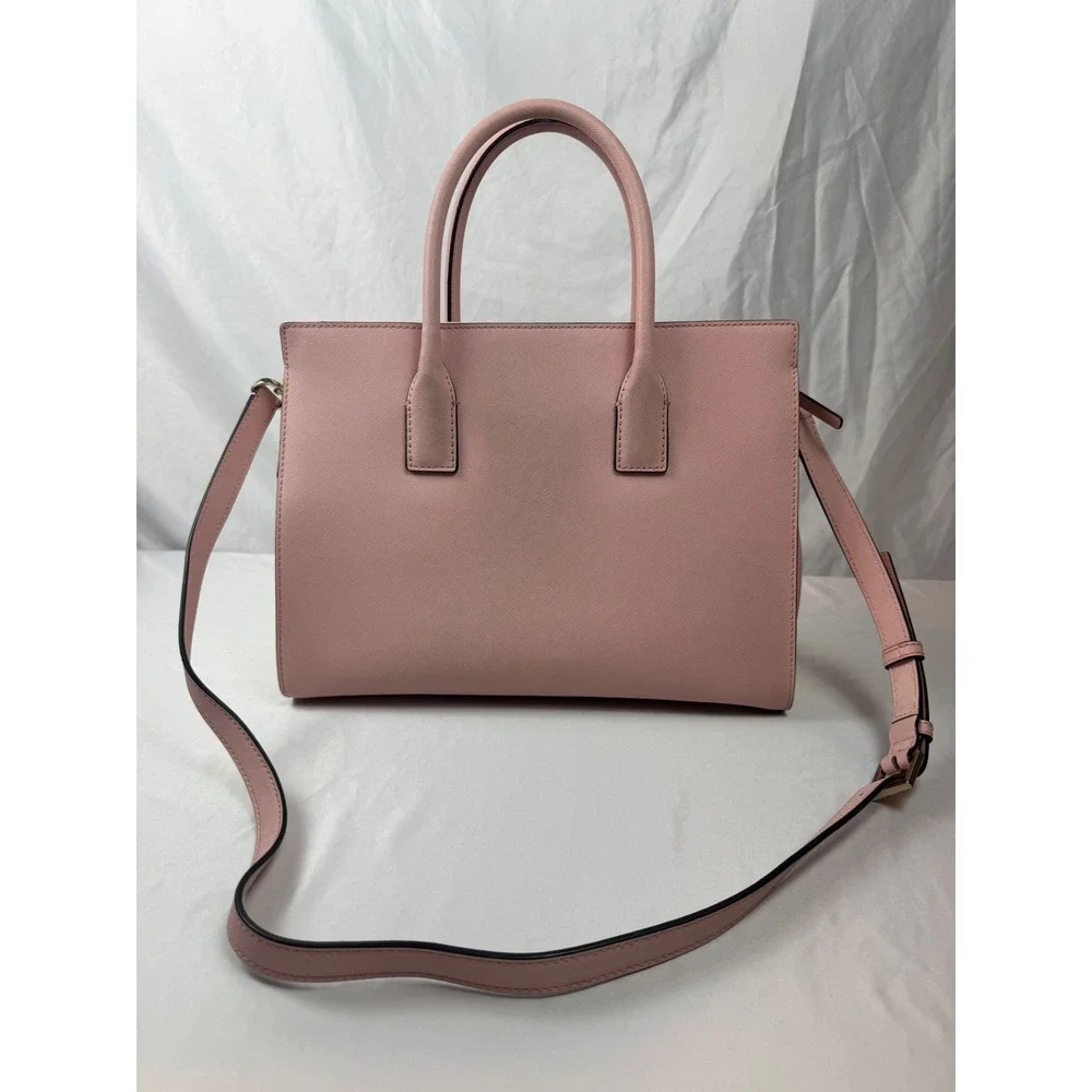Kate‎ Spade Pink Saffiano Leather Satchel Crossbody Bag Dust Bag #mc
